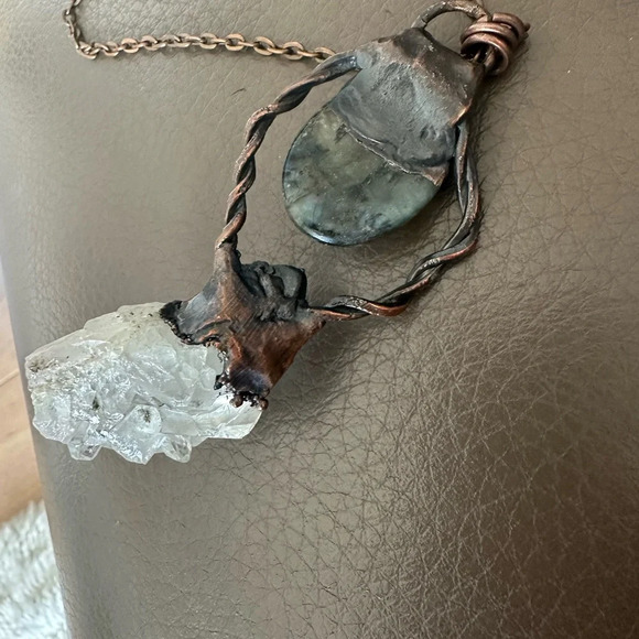 Wow Stunning Quartz Labradorite Necklace 20%off - Picture 4 of 6